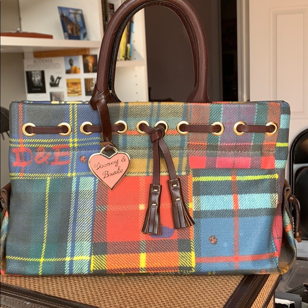 Plaid print purse